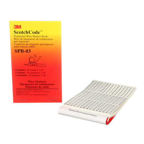 3M™ ScotchCode™ Pre-Printed Wire Marker Book, SPB-03, 5 books/box