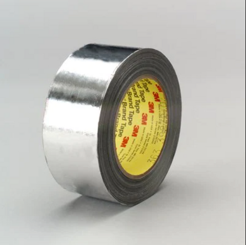 3M™ High Temperature Aluminum Foil Glass Cloth Tape 363, Silver, 2 in x 36 yd, 7.3 mil.