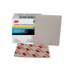 3M™ Softback Sanding Sponge, 02602, 4 1/2 in x 5 1/2 in (115mm x 140mm),
Superfine, 20 sponges per pack, 6 packs per case
