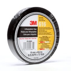 3M™ Lithographers Tape 616, Ruby Red, 3/4 in x 72 yd, 2.4 mil, 48 rolls
per case, Boxed