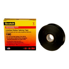 Scotch® Linerless Rubber Splicing Tape 130C, 1 in x 30 ft, Black, 1
roll/carton, 24 rolls/Case