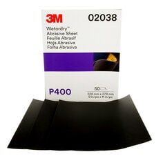 3M™ Wetordry™ Abrasive Sheet 213Q, 02038, P400, 9 in x 11 in, 50 sheets
per carton, 5 cartons per case
