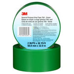 3M™ General Purpose Vinyl Tape 764, Green, 2 in x 36 yd, 5 mil, 24 Roll/Case, Individually Wrapped Conveniently Packaged