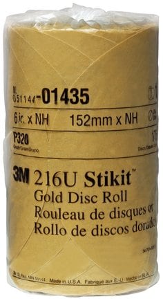 3M™ Stikit™ Gold Disc Roll, 01435, 6 in, P320, 175 discs per roll, 6
rolls per case