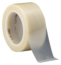3M™ Vinyl Tape 471, Transparent, 1 in x 36 yd, 5.2 mil, 36 rolls per
case