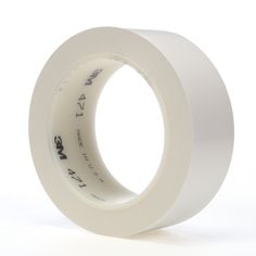 3M™ Vinyl Tape 471, White, 1 1/2 in x 36 yd, 5.2 mil, 24 rolls per case