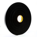 3M™ Vinyl Foam Tape 4508, Black, 1 in x 36 yd, 125 mil, 9 rolls per case