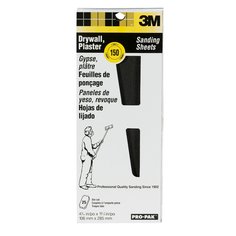 3M™ Drywall Sanding Sheet 99431NA, 4 3/16 in x 11 1/4 in, 150 Grit, 25 shts/pk, 10 pks/cs