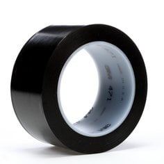 3M™ Vinyl Tape 471, Black, 12 in x 36 yd, 5.2 mil, 4 rolls per case