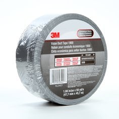 3M™ Value Duct Tape 1900, Silver, 1.88 in x 50 yd, 5.8 mil, 24
Rolls/Case,