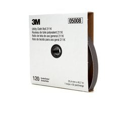 3M™ Utility Cloth Roll 211K, 120 J-weight, 2 in x 50 yd, Full-flex, 5
ea/Case