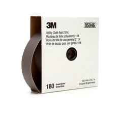 3M™ Utility Cloth Roll 211K, 180 J-weight, 1 in x 50 yd, Full-flex, 5
ea/Case