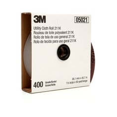 3M™ Utility Cloth Roll 211K, 400 J-weight, 1-1/2 in x 50 yd, Full-flex,
5 ea/Case