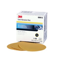 3M™ Hookit™ Gold Disc 00913, 3 in, P400, 50 Discs/Carton, 4 Cartons/Case