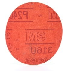3M™ Hookit™ Red Abrasive Disc, 01296, 5 in, P240, 50 discs per carton, 6
cartons per case
