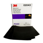 3M™ Wetordry™ Abrasive Sheet, 02043, P220, 9 in x 11 in, 50 sheets per
carton, 5 cartons per case