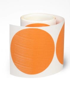 3M™ Trizact™ PSA Film Disc Roll 268XA, A5 3MIL, Orange, 5 in x NH, Die
500X, 25 Discs/Roll, 4 Rolls/Case