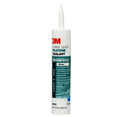 3M™ Marine Grade Silicone Sealant, Clear, PN08029, 304 mL Cartridge,
12/Case