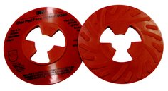 3M™ Disc Pad Face Plate Ribbed 81732, Extra Hard, Red, 5 in, 10 ea/Case