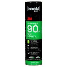 3M™ Hi-Strength Spray Adhesive 90 CA, Low VOC <25%, Clear, 24 fl oz Can
(Net Wt 19.0 oz), 12/Case