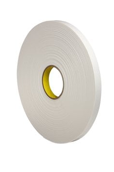 3M™ Urethane Foam Tape 4104, Natural, 1 in x 18 yd, 250 mil, 9 rolls per
case