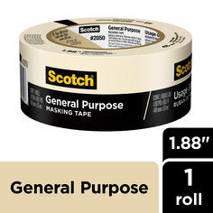 Scotch® Greener Masking Tape for Performance Painting 2050-48TR-BK, 1.88
in x 60.1 yd (48 mm x 55 m) Bulk