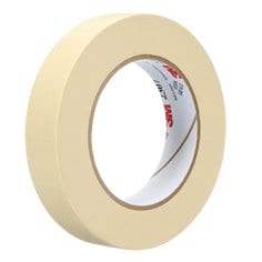 3M™ Masking Tape 2307, Tan, 24 mm x 55 m, 5.2 mil, 36 Roll/Case