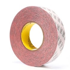 3M™ Double Coated Tape 469, Red, 1 1/2 in x 60 yd, 5.5 mil, 24 rolls per
case