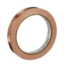 3M™ EMI Copper Foil Shielding Tape 1181, 1/2 in x 18 yd (12.70 mm x 16.5
m), 18/case