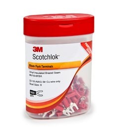 3M™ Scotchlok™ Fork Nylon Insulated, 100/bottle, MNG18-6FX, wider-tongue
design for use on free-standing studs, 500/Case