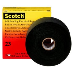 Scotch® Rubber Splicing Tape 23, 2 in x 30 ft, Black, 1 roll/carton, 16
rolls/Case