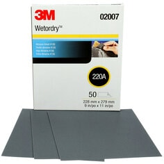 3M™ Wetordry™ Abrasive Sheet 413Q, 02007, 220, 9 in x 11 in, 50 sheets
per carton, 5 cartons per case