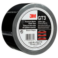 3M™ Premium Matte Cloth (Gaffers) Tape GT3, Black, 72 mm x 50 m, 11 mil,
16/Case