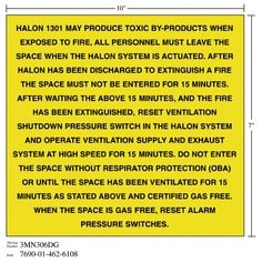 3M™ Diamond Grade™ Fire Fighting Sign 3MN306DG, "HALON…SWITCHES", 10 in
x 7 in, 10/Package