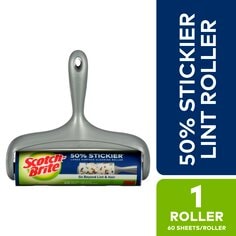 Scotch-Brite™ 50% Stickier Large Surface Lint Roller 830LSRS-60, 8 in x
31.4 ft (20.3 cm x 9.57 mm), 4 per case
