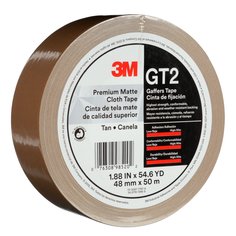 3M™ Premium Matte Cloth (Gaffers) Tape GT2, Tan, 48 mm x 50 m, 11 mil,
24/Case