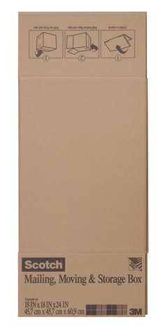Scotch™ Folded Box, 8018.24FB, 18 in x 18 in x 24 in Folded Box