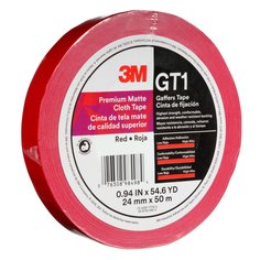 3M™ Premium Matte Cloth (Gaffers) Tape GT1, Red, 24 mm x 50 m, 11 mil,
48/Case