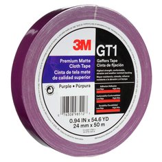 3M™ Premium Matte Cloth (Gaffers) Tape GT1, Purple, 24 mm x 50 m, 11
mil, 48/Case