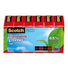 Scotch® Transparent Greener Tape 612-6P, 3/4 in x 900 in (19 mm x 22,8
m)