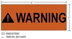 3M™ Diamond Grade™ Safety Sign 3MN207DG, "WARNING", 6 in x 2 in,
10/Package