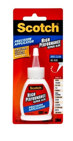 Scotch® High Performance Repair Glue in Precision Applicator, ADH669,
1.25 fl oz (37 mL)