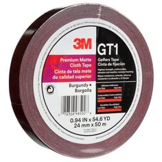 3M™ Premium Matte Cloth (Gaffers) Tape GT1, Burgundy, 24 mm x 50 m, 11
mil, 48/Case