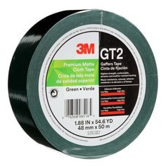 3M™ Premium Matte Cloth (Gaffers) Tape GT2, Green, 48 mm x 50 m, 11 mil,
24/Case