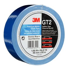 3M™ Premium Matte Cloth (Gaffers) Tape GT2, Electric Blue, 48 mm x 50 m,
11 mil, 24/Case