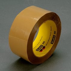 Scotch® Box Sealing Tape 355, Tan, 96 mm x 50 m, 12/Case