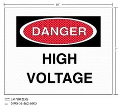 3M™ Diamond Grade™ Damage Control Sign 3MN042DG, "DANG Hi VOLT", 10 in x
7 in, 10/Package