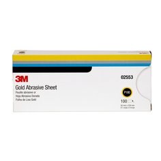 3M™ Gold Abrasive Sheet, 02553, P180 grade, 3 2/3 in x 9 in, 100 sheets
per sleeve, 5 sleeves per case