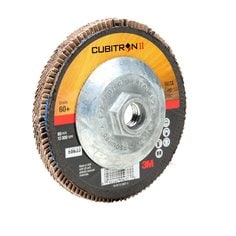 3M™ Cubitron™ II Flap Disc 967A, 60+, T27 Quick Change, 4-1/2 in x
5/8"-11, Giant, 10 ea/Case