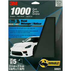 3M™ Wetordry™ Sandpaper, 32021, 1000 Grit, 9 inch x 11 inch, 5 per pack,
20 per case